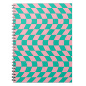 Verkeerde Controle Retro Checkerboard Roze Groen P Notitieboek (Voorkant)