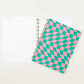 Verkeerde Controle Retro Checkerboard Roze Groen P Planner (Display)