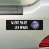 Verkeerde planeet draait zich om alien bumpersticker (Op auto)