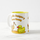 Verkeerde plastische chirurgie tweekleurige koffiemok (Voorkant links)