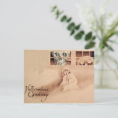 Verkeerde schouder... Skull Jack O Lantern Monster Briefkaart (Staand voorkant)