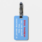 Verkeerde tas bagagielabel bagagelabel (Achterkant verticaal)