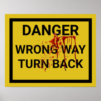 Verkeerde weg poster