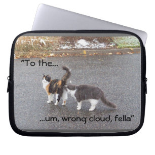 Verkeerde wolk! Grappige katten Laptop Sleeve