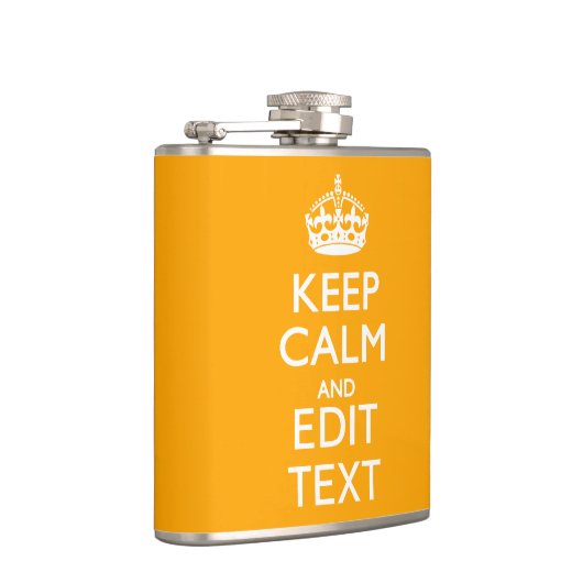 Verkeergeel decor houdt kalm en Jouw tekst Heupfles (Rechts)