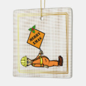 Verkeersbedieningspaneel kerstversiering keramisch ornament (Links)