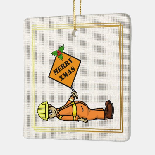 Verkeersbedieningspaneel kerstversiering keramisch ornament (Links)