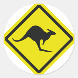 verkeersbord Australië kangoeroe icoon Ronde Sticker