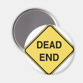 verkeersbord - doodlopende straat magneet (Voorkant / Achterkant)