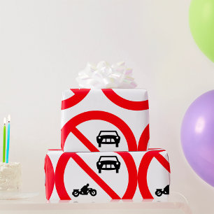 Verkeersbord Geen Voertuigen Cadeaupapier