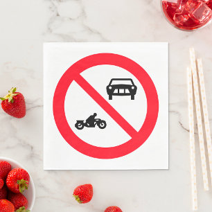 Verkeersbord Geen Voertuigen Servet