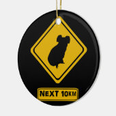 verkeersbord koala keramisch ornament (Links)