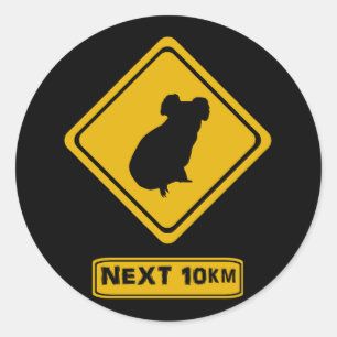 verkeersbord koala ronde sticker