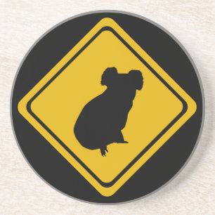 verkeersbord koala zandsteen onderzetter