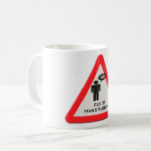verkeersbord - Pas op Mansplaining. Koffiemok (Voorkant links)