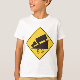 Verkeersbord Steile Helling Vrachtwagens Vervoer W T-shirt