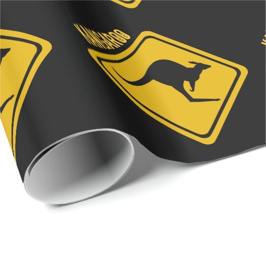 verkeersbord van kangoeroe cadeaupapier (Rol Hoek)