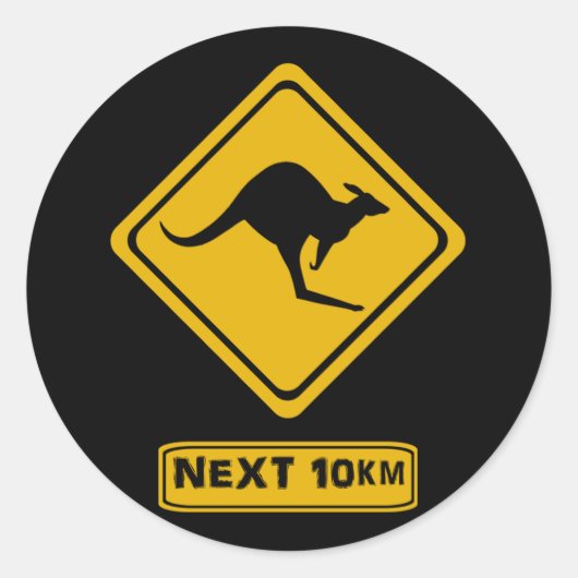 verkeersbord van kangoeroe ronde sticker (Voorkant)