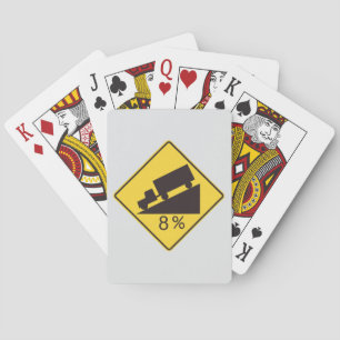 Verkeersbord voor Steile Hellingsgraad Vrachtwagen Pokerkaarten