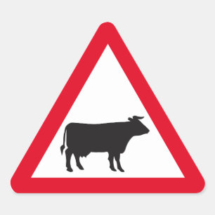 verkeersbord voor vee sticker