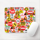 Verkeersborden mousepad muismat (Met muis)