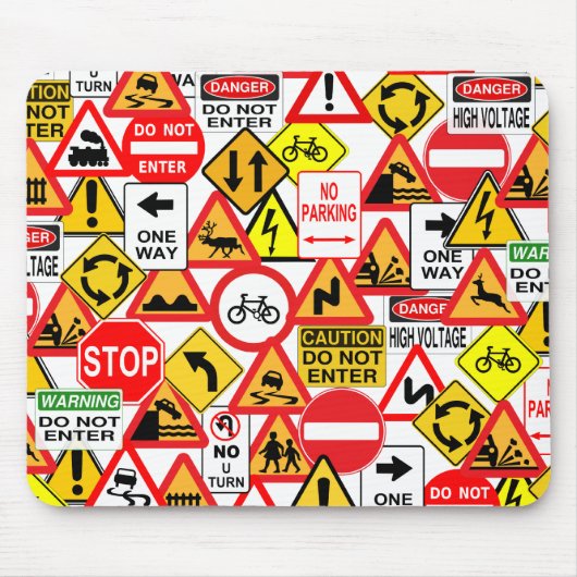 Verkeersborden mousepad muismat (Voorkant)