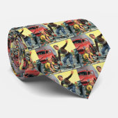 Verkeersbrigadier uit het verleden helpt meisje stropdas (Opgerold)