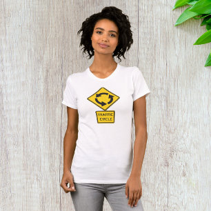 Verkeerscirkel Weg Bord Geel Diamant T-shirt