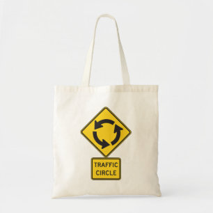 Verkeerscirkel Wegbord Geel Diamant Tote Bag