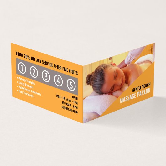 Verkeersende massage, massagetherapie Parlor Loyal Visitekaartje (Buitenkant)