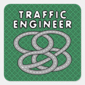 Verkeersengineeringsnelweg Vierkante Sticker (Voorkant)