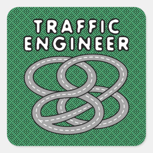 Verkeersengineeringsnelweg Vierkante Sticker (Voorkant)