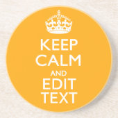 Verkeersgele accenten houden kalm en Jouw tekst Zandsteen Onderzetter (Voorkant)