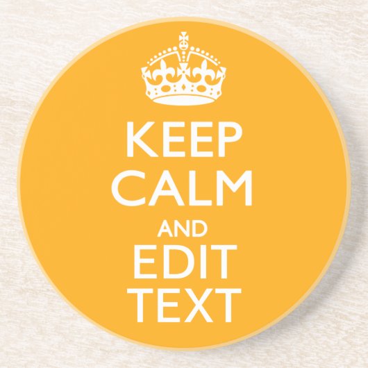 Verkeersgele accenten houden kalm en Jouw tekst Zandsteen Onderzetter (Voorkant)