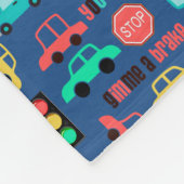 Verkeerskarakter Patroon op blauwe vlootsbank Fleece Deken (Hoek)