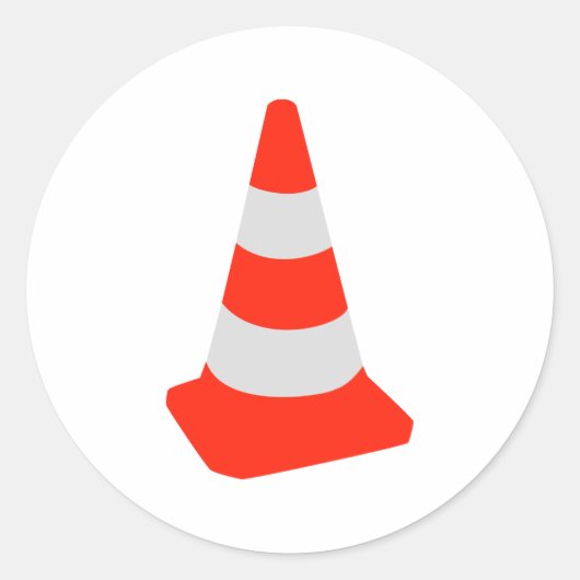 Verkeerskegel Ronde Sticker (Voorkant)