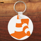 Verkeerskegel twee veiligheidspylons sleutelhanger (Voorkant)