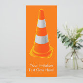 Verkeerskone met grijze strepen kaart (Staand voorkant)