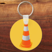 Verkeerskone met grijze strepen sleutelhanger (Voorkant)