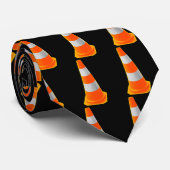 Verkeerskone met grijze strepen stropdas (Opgerold)