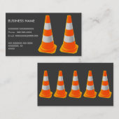 Verkeerskone met grijze strepen visitekaartje (Voorkant / Achterkant)