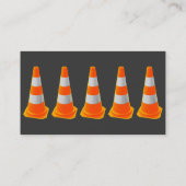 Verkeerskone met grijze strepen visitekaartje (Achterkant)