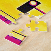 Verkeerslicht Foto Art geel roze Adventure Afstude Legpuzzel (Zijkant)