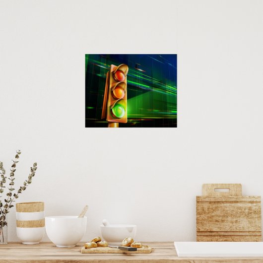 Verkeerslicht - poster (Keuken)