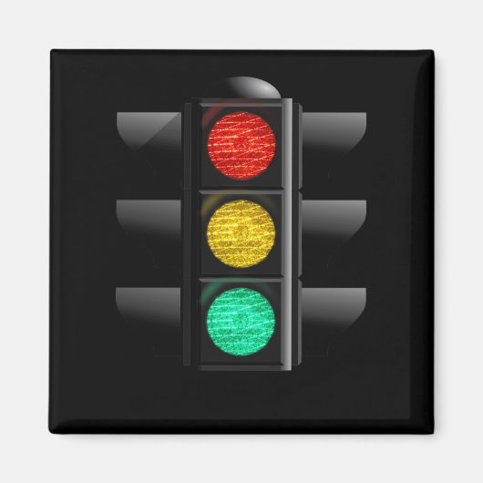 Verkeerslicht rood geel groen magneet (Voorkant)