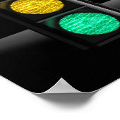 Verkeerslicht rood geel groen poster (Hoek)