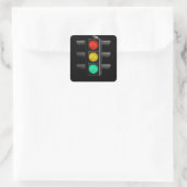 Verkeerslicht rood geel groen vierkante sticker (Tas)