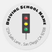 Verkeerslicht | Stuurhutscholen Ronde Sticker (Voorkant)