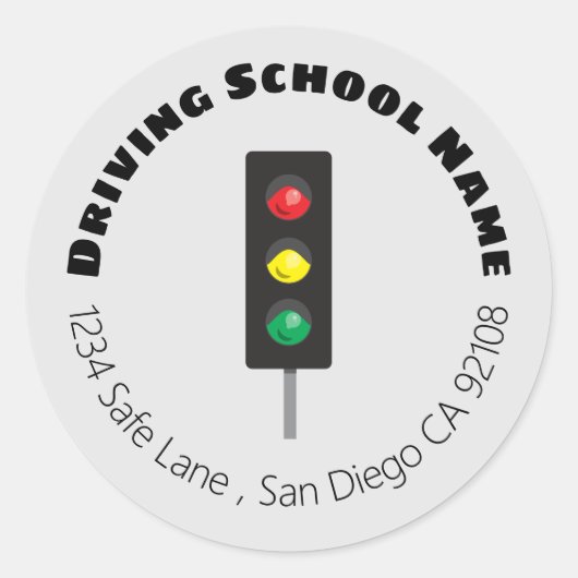 Verkeerslicht | Stuurhutscholen Ronde Sticker (Voorkant)