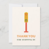 Verkeerslicht Verjaardagsfeestje Dank u Bedankkaart (Voorkant)